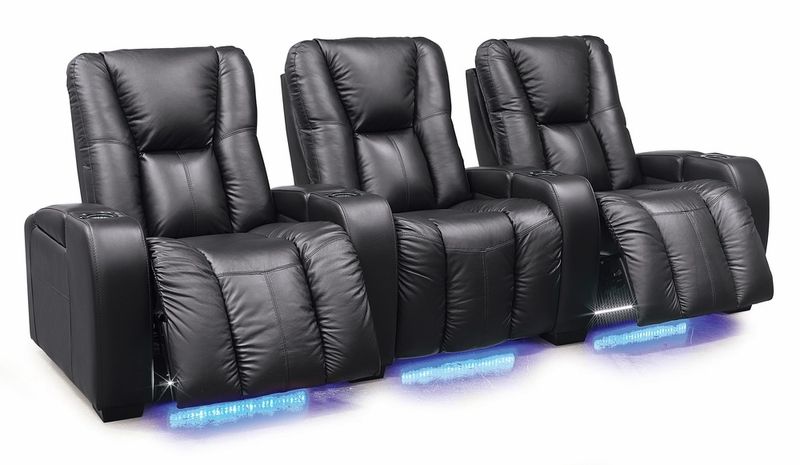 Palliser Media 3 asientos rectos, eléctricos en color nedro...